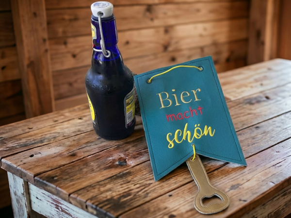 Bier macht schön Spruch Vatertag - Stickdatei